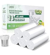 85 Counts 13 Gallon Trash Bag Bio, Inwaysin Ultra Thick &amp; Strong 13 Gallon Kitchen Tras...