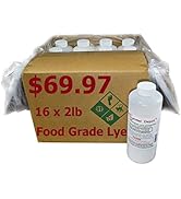 32 lbs Food Grade Sodium Hydroxide Lye Evenly-Sized Micro Pels (Beads or Particles) - 16 x 2lb Bo...