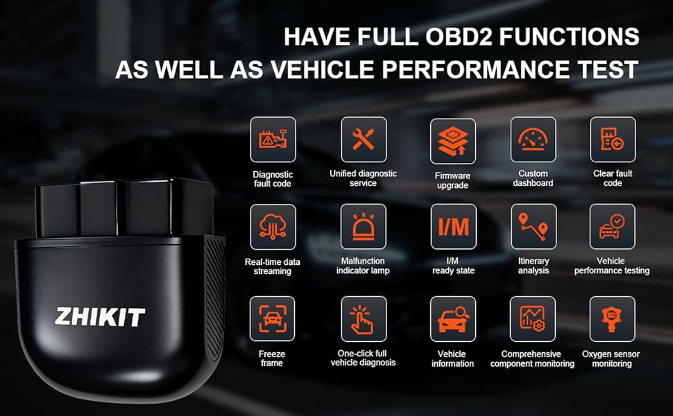 OBD2 can help you detect vehicle problems, including engine, fault lights, battery capacity, etc.