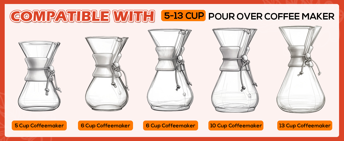 Natural Pre-folded Paper Coffee Filters Disposable