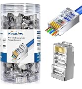 NataLink Cat 6 Pass Through RJ45 connectors 200-Pack, Shielded Ethernet Cable Connector Cat6 Ends...