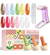 MelodySusie 16.5ml Sweet Scent Gel Nail Polish Set with mini cordless UV light, 10 Dopamine Color...
