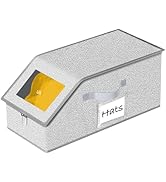 JIDSPWLS Hat Organizer for Baseball Caps 1PCS Stackable Storage with Clear Window Lid, Flip-Top A...