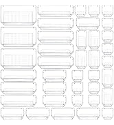 Quefe 39 PCS Clear Drawer Organizer Set, 4-Size Plastic Drawer Organizers Trays Bathroom Organize...