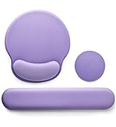 Keyboard Wrist Rest Mouse Pad with Wrist Support, Gaming Mousepad with Non-Slip Base, Ergonomic M...