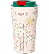 ChugJug 16 oz Christmas Travel Coffee Mug with Ceramic Coating, Leak-Proof Vacuum Insulated Coffe...