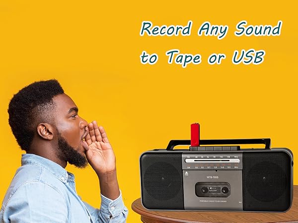 Voice Recording to Tape or USB black