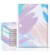 Fuxury Bubble Mailers 6x10" Watercolor Soft Pastel Padded Envelopes 100 Pack Small Bubble Envelop...