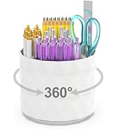 TIECHI 360° Rotating Pen Holder, Desk Organizer, Large Capacity Pencil Holder with Diamond Shaped...