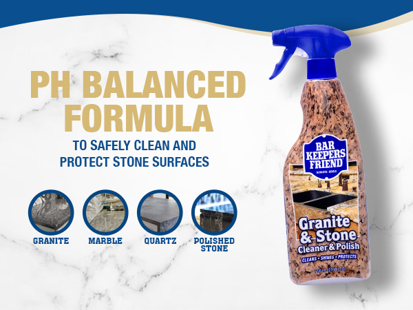 Granite Stone PH Balanced formula to safely clean and protect stone surfaces