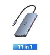 LIONWEI Laptop Docking Station Dual Monitor, 11-in-1 to 4K HDMI,VGA,Gigabit Ethernet,3 USB 3.1 10...