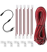 SUPERNIGHT L Shape LED Light Strip Connectors, 2 Pin 8mm led Lights Connector, 65.6 ft/20m Extens...