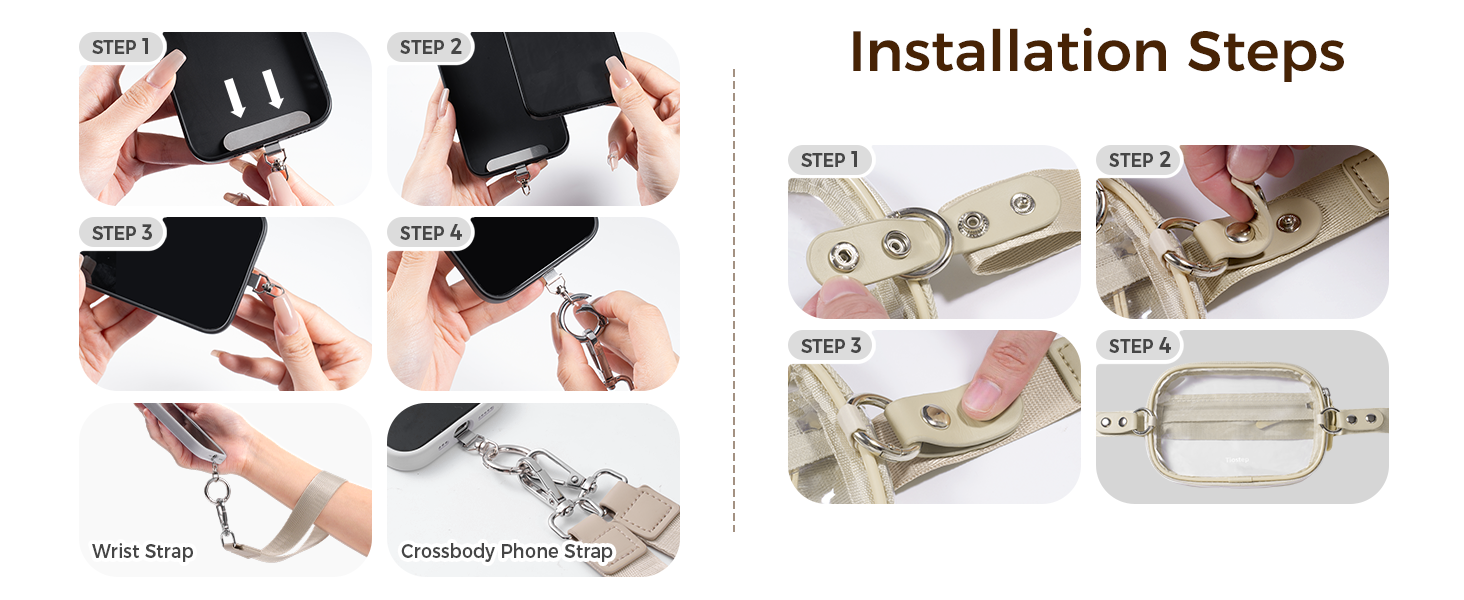 clip and go phone strap crossbody phone lanyard with wallet cross body wrist purse zipper pouch