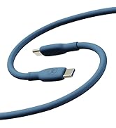 Motorola TurboPower Silicone 5A Blue USB-C to C Cable- 100W, 40k bends, Flexible for Type C, Moto...