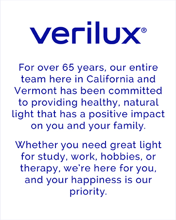 verilux, california, vermont, natural light therapy, family, study, work, light, hobbies, happiness
