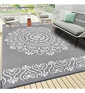 Pauwer Waterproof Outdoor Rug 5'x8', Reversible Outdoor Plastic Straw Rug, Outdoor Patio Rug for ...