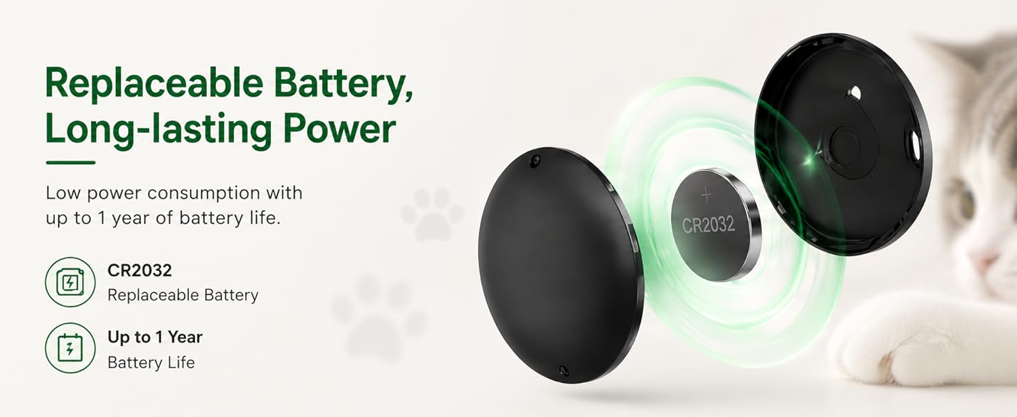 GPS Collar for Cats,Pet Tracker (Android Only) Smart tag
