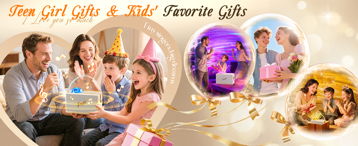 Karaoke Machine for Kids Adults Teen with Northern Lights