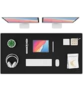 K KNODEL Large Office Leather Desk Mat, Mouse and Keyboard Pad, Computer and Laptop Mat, Desktop ...