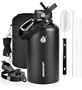 One Gallon Insulated Water Bottle, Triple Wall 128 oz Stainless Steel Wide Mouth Water Bottles (C...