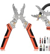 Wire Stripper Cutter Crimping Tool - 7 in 1 Wire Stripper Tool with Cutter Crimper Function AWG 2...