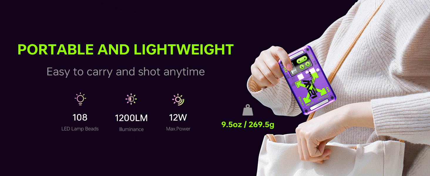 VILTROX Magnetic RGB Video Light 360° Full Color Portable LED Camera Light Panel