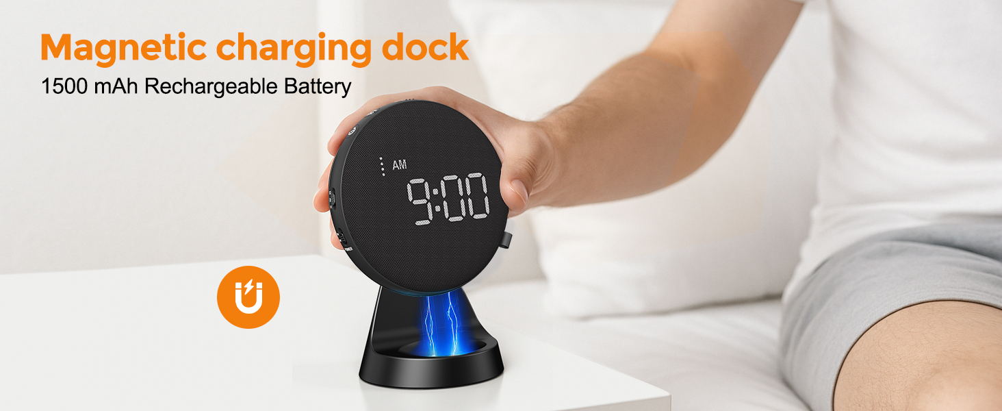 rechargeable alarm clock rechargeable clock vibrating alarm clock alarm clock for heavy sleepers