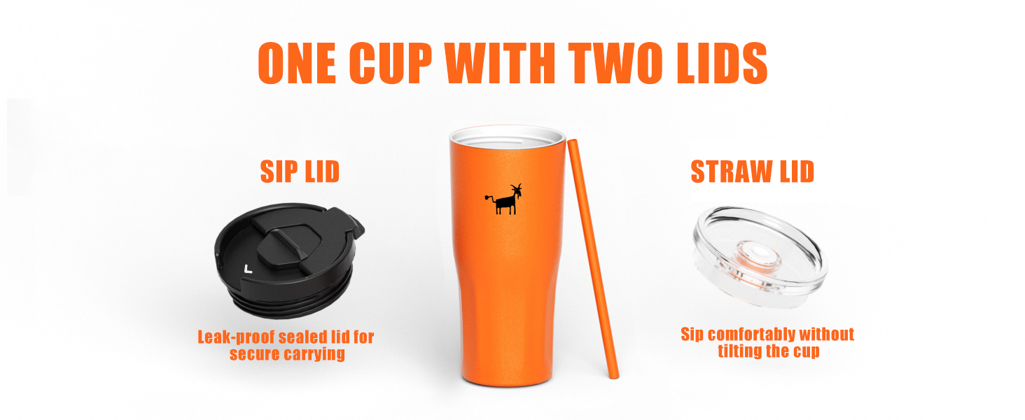 one cup with two lids