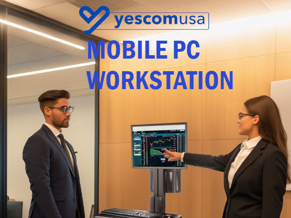 Mobile Computer Cart Rolling PC Stand