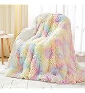 Uttermara Faux Fur Weighted Blanket 15 LBS Twin Full Size, Fluffy Fur Heavy Blanket for Sofa Bed,...