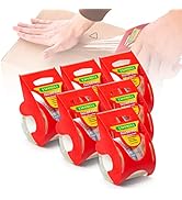 Packing Tape with Dispenser, 6 Packs Noiseless Clear Packaging Tape for Shipping Packaging Moving...