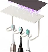 Wall Mount Toothbrush Holder for Shower Metal Toothbrush Stand (Innovative Magnetic Fixation Desi...