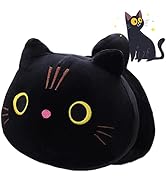 Handytoolinc Black Cat Pillow Plush Toy Soft Fat Cat Stuffed Animal Plush Pillow Home Decor Cute ...