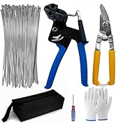 Metal Zip Ties Tool Gun - Trivd Frol One Hand Operation Metal Cable Tie Gun for Fastening Cutting...