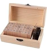 UCEC Letter Stamps 36 Pcs Small Wooden Rubber Stamps for Card Making