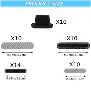 44 Pack Mesh Anti Dust Proof Adhesive Net Sticker with 10 Pcs Silicone Anti Dust Plugs Caps