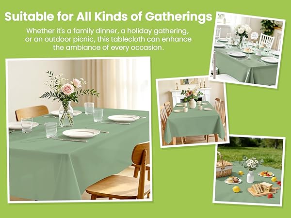Sage Green tablecloth plastic