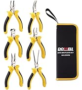 DOWELL 6-piece Mini Pliers Set Needle Nose Diagonal Long Nose Bent Nose End Cutting and Linesman ...