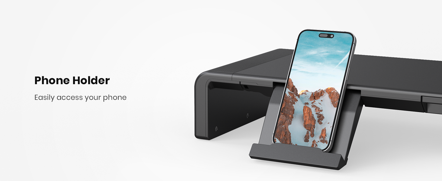 computer stand riser with phone stand