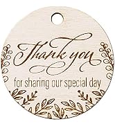 50pcs Laser Engraved Wooden Mini Wedding Favor Gift Tags Thank You for Sharing Our Special Day (W...