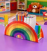 PilavAloo Pen Holder for Desk, Rainbow Pencil Holder, Acrylic Pencil Cup, Teacher Supplies for Ra...