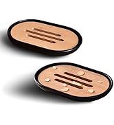 Soap Dish for Shower, Set of 2 Bamboo Soap Saver for Bathroom, Self Draining Bar Soap Holder for ...