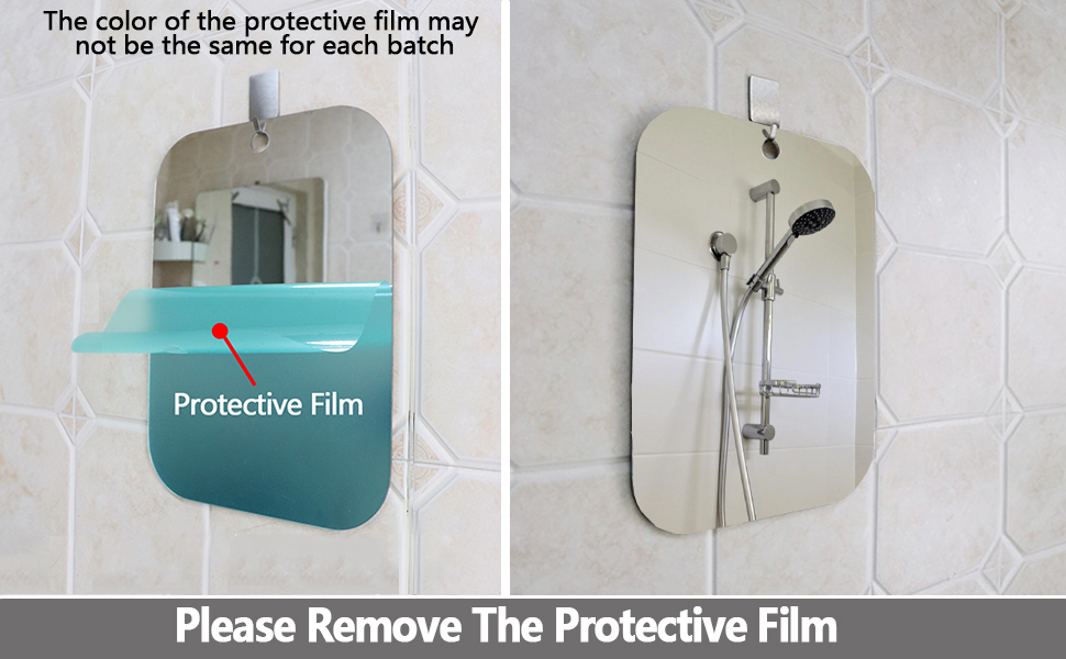 Please remove the protective film on the front of the mirror