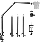 HEMMOTOP Overhead Camera Mount, Camera Arm Desk Mount Max. Load 6.6 LBS, Flexible Adjustable Webc...