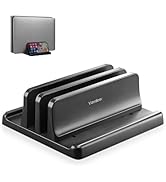 Vaydeer Vertical Laptop Stand for Desk, Dual Slots Plastic Laptop Holder with Space Saving 4-in-1...