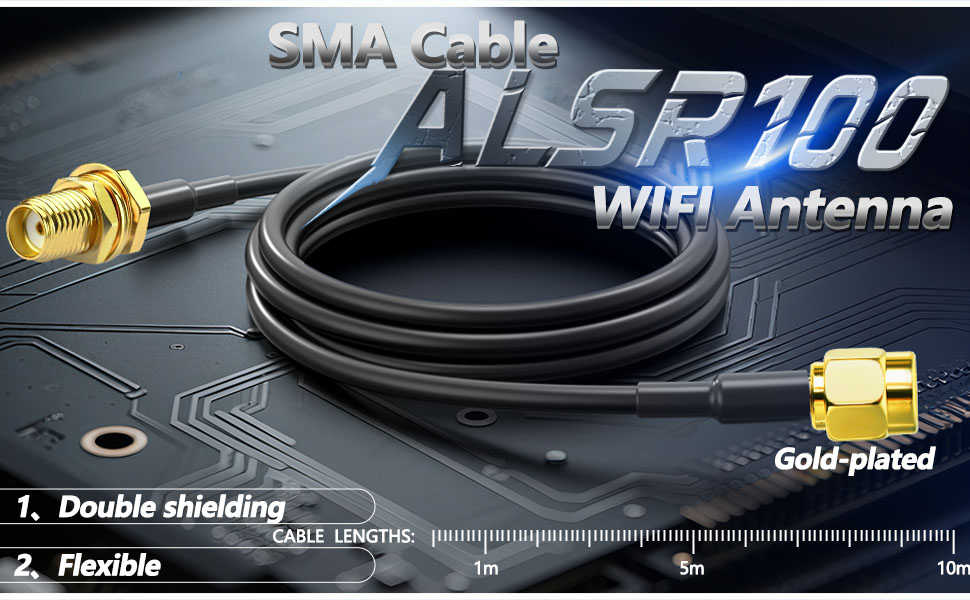 Low Loss SMA Male to SMA Female Bulkhead Cable