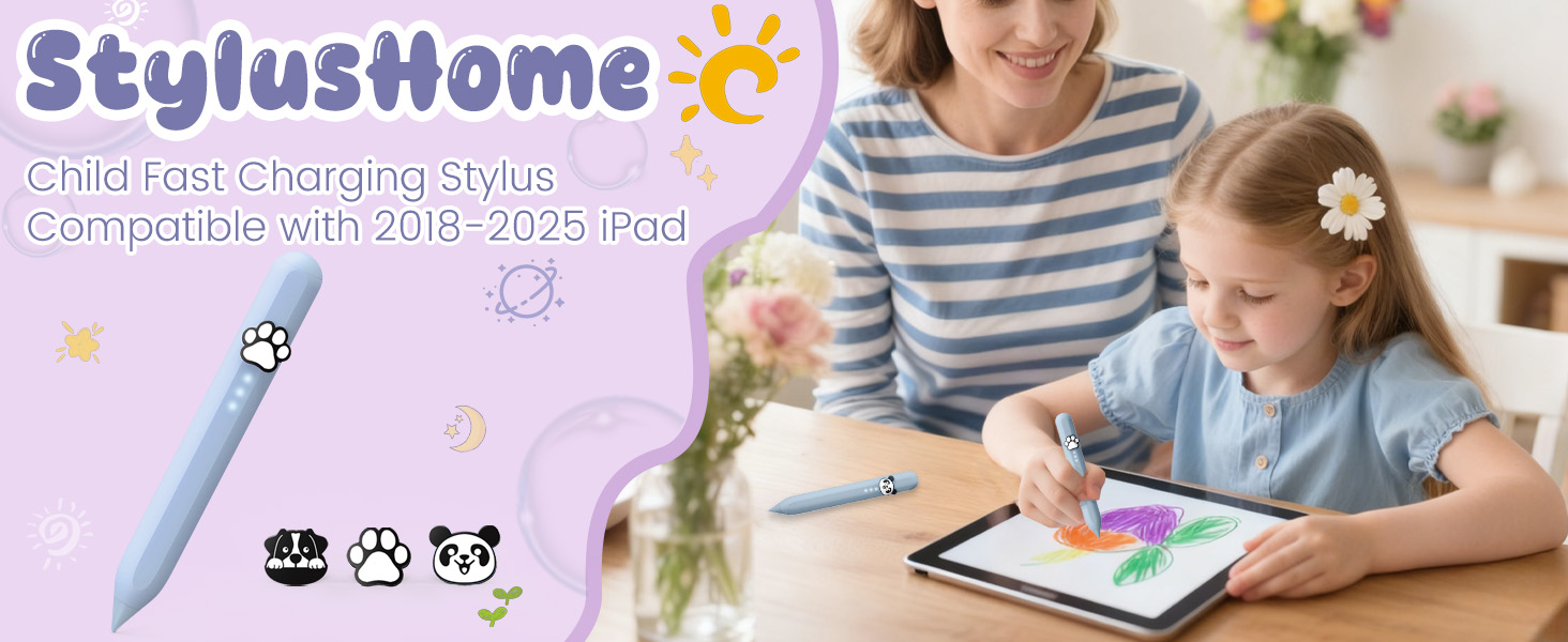 Kid Friendly stylus pen for ipad Kids Active Pencil Fast Charge children teenager study read blue