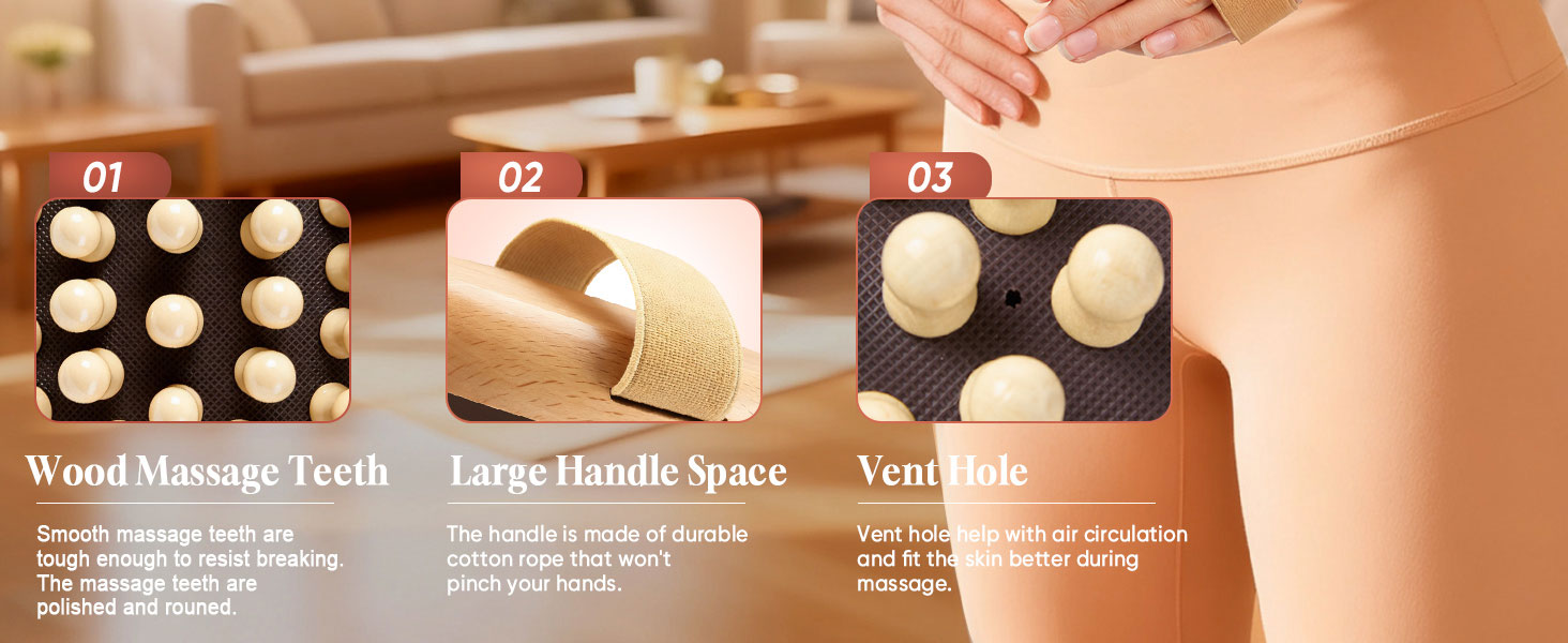 2 PCS Meridian Massage Brushes, Wood Therapy Massage for Belly Cellulite Pressure Brushes