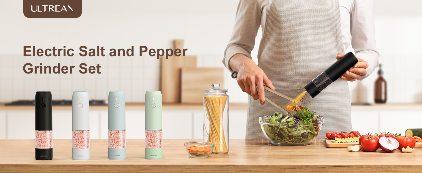 Electric Salt and Pepper Grinder Set