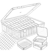 Bead Organizer and Storage,Small Containers with Lids and 2 Sheets Label Stickers,30 Grids Craft ...